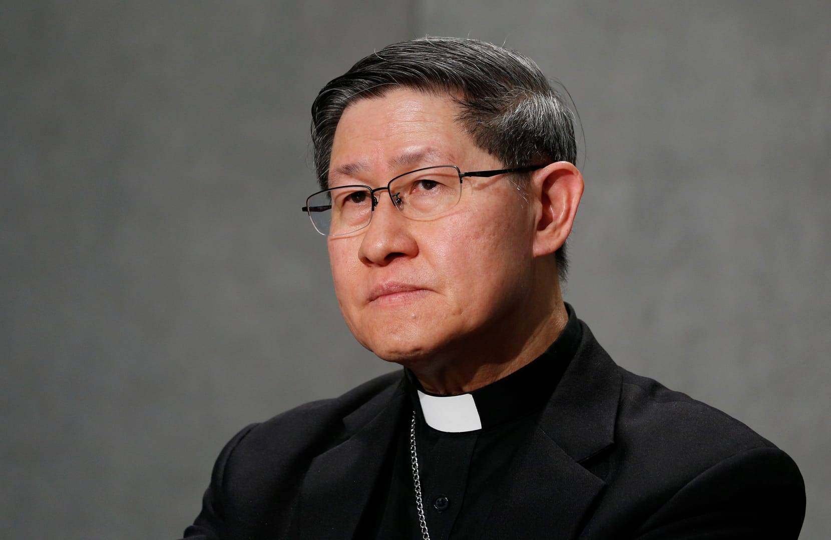 In this file photo, Cardinal Luis Antonio Tagle, prefect of the Congregation for the Evangelization of Peoples, seen during a news conference for the conclusion of the Caritas Internationalis project, "Share the Journey," at the Vatican June 15, 2021. (Credit: Paul Haring/CNS.)