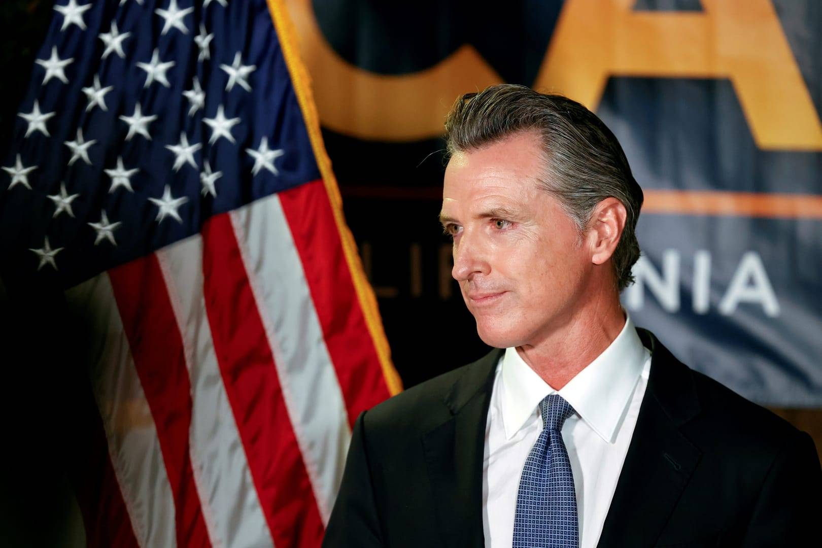 Gov. Gavin Newsom makes an appearance at the California Democratic Party headquarters in Sacramento Sept. 14, 2021. (Credit: Fred Greaves/Reuters via CNS.)