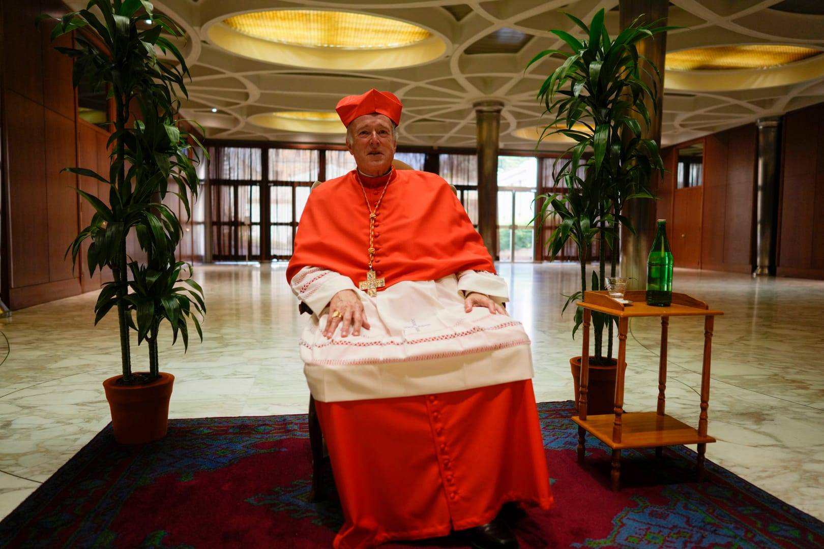 Cardinal Robert Walter McElroy poses after after a consistory inside St. Peter's Basilica, at the Vatican, Aug. 27, 2022. (Credit: Andrew Medichini/AP.)