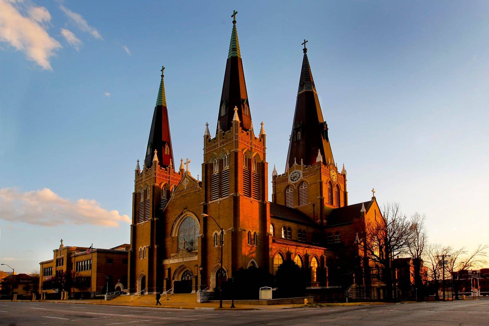 Holy Family Cathedral in downtown Tulsa, Okla., is pictured in an undated photo. (Credit: CNS photo/Diocese of Tulsa.)