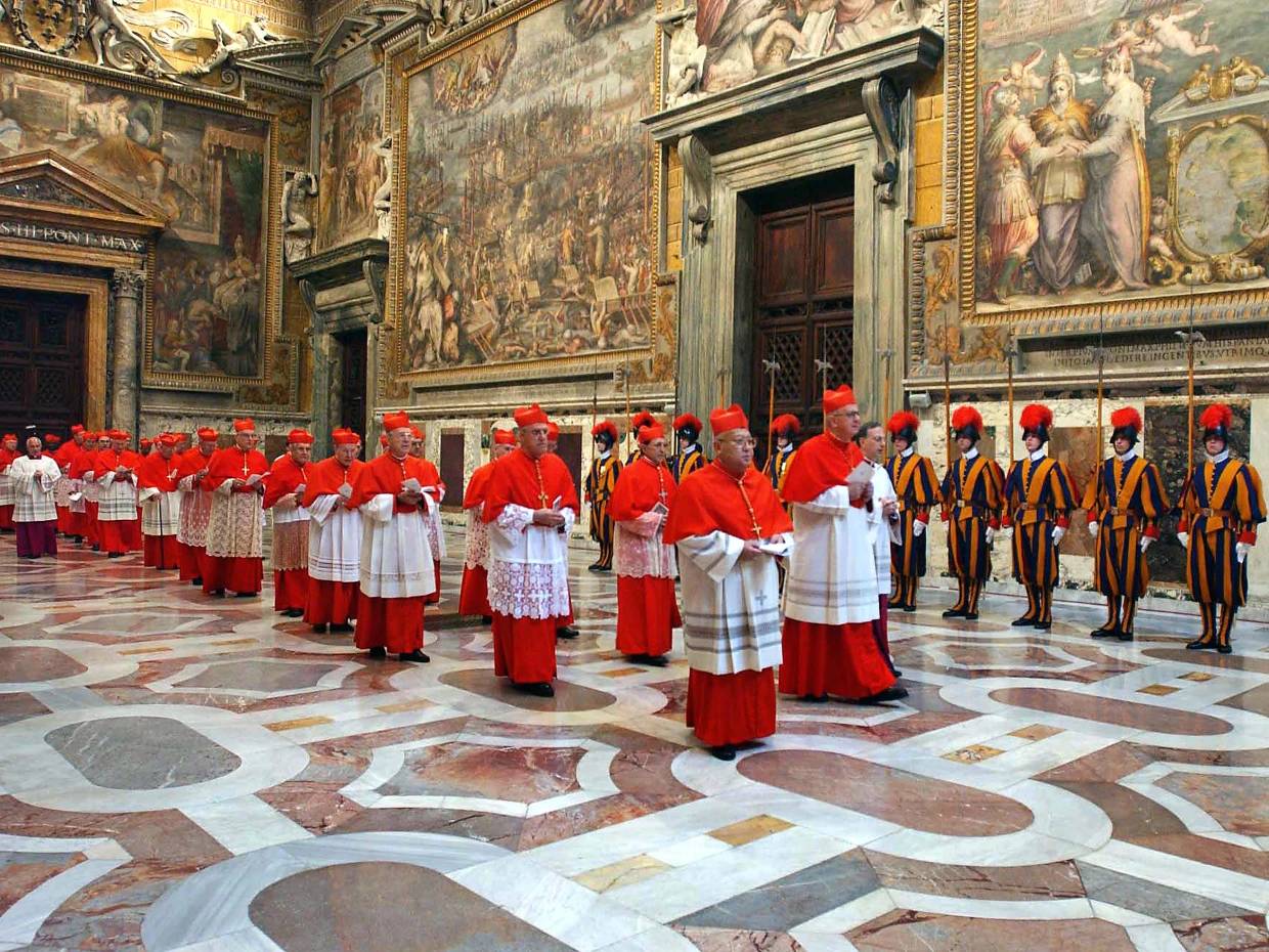 The opening of the conclave in April 2005 that elected Pope Benedict XVI. (Credit: Associated Press.)