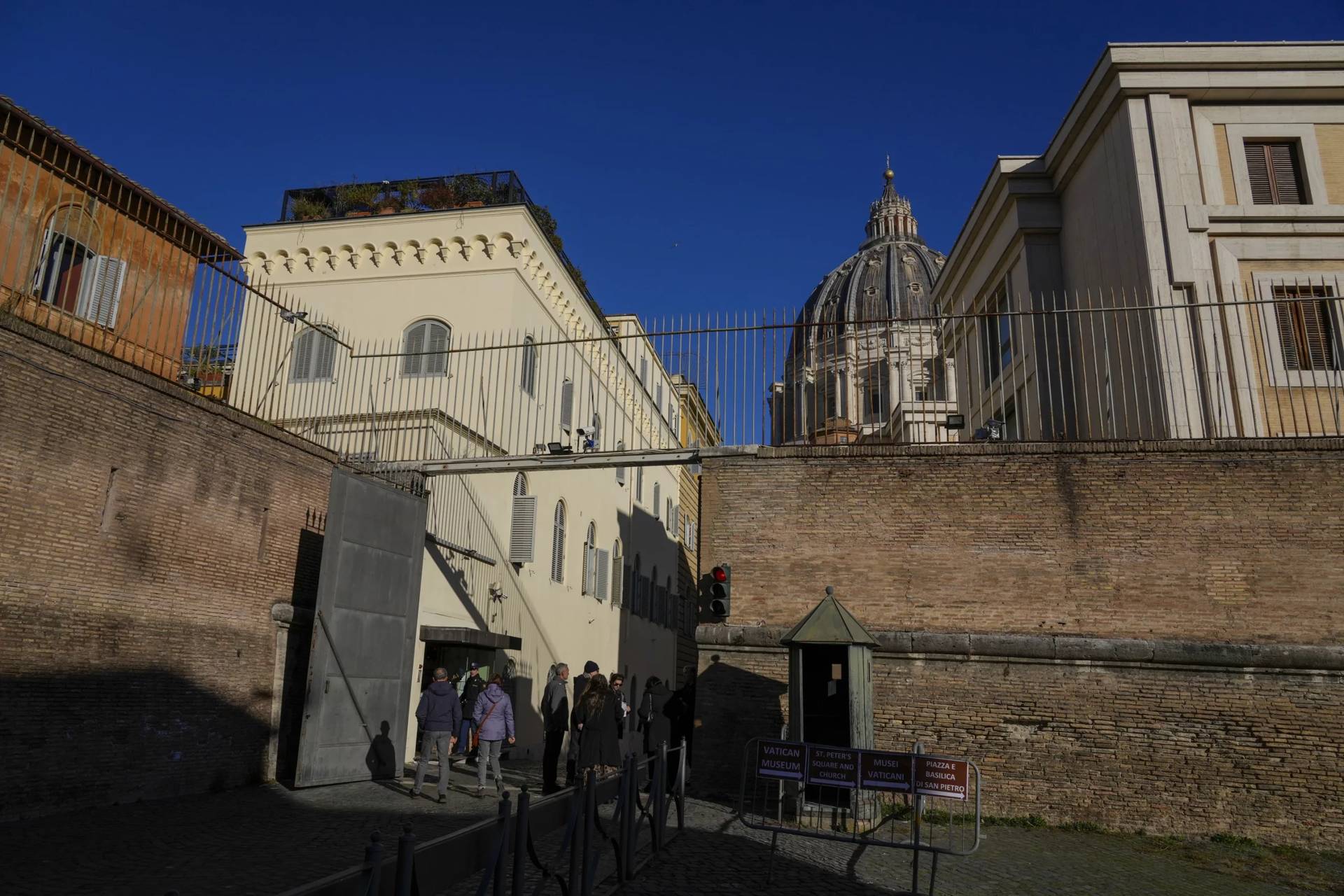 People enter the Vatican, Dec. 16, 2023. (Credit: Andrew Medichini/AP.)