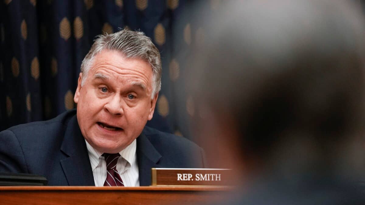 Rep. Chris Smith, R-N.J., speaks during the House Committee on Foreign Affairs hearing on the administration foreign policy priorities on Capitol Hill on Wednesday, March 10, 2021, in Washington. (Credit: Ken Cedeno/Pool via AP.)