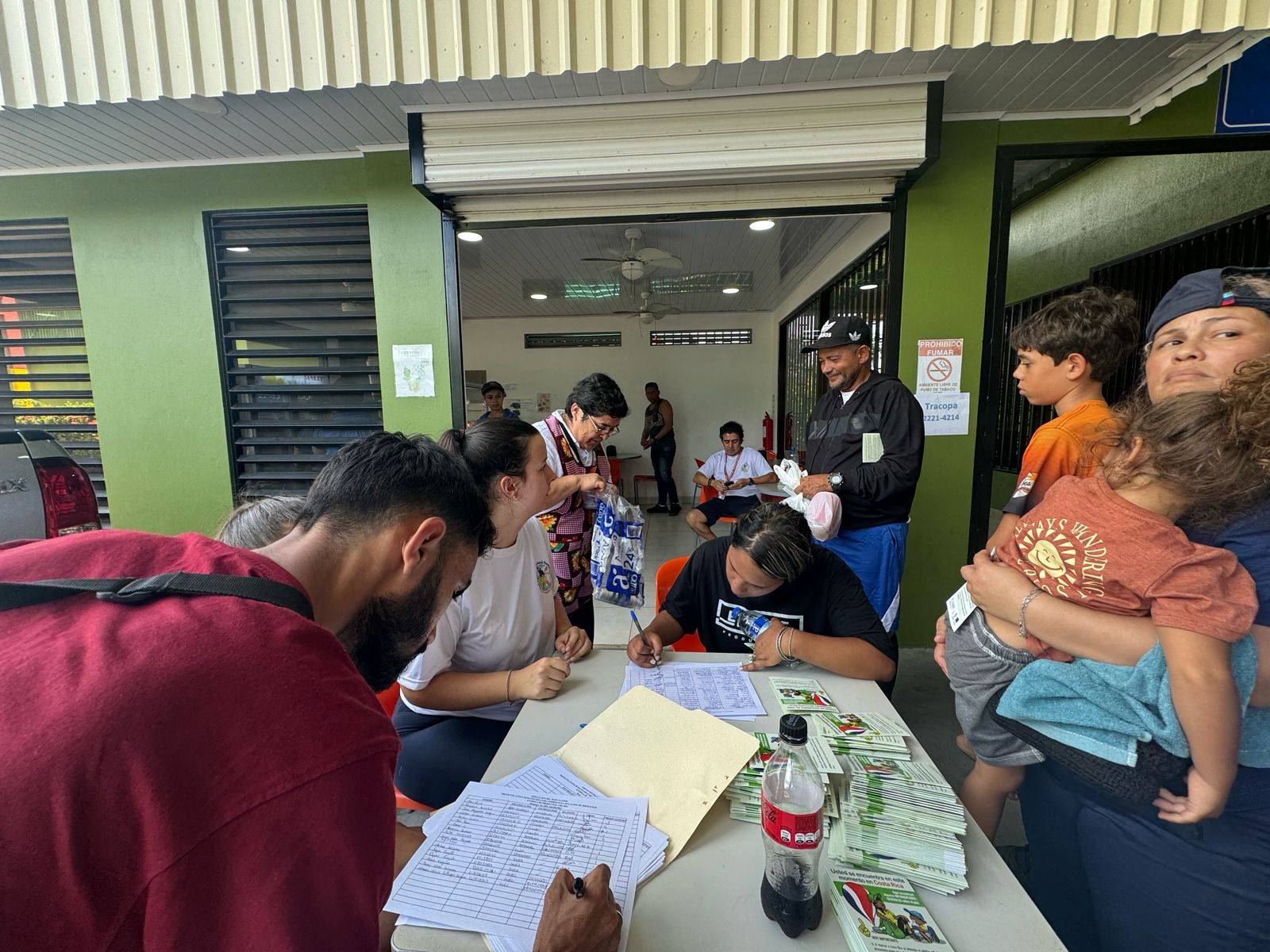 Migrants meet at a facility in Costa Rica. (Credit: Jesuit Migrants Service.)