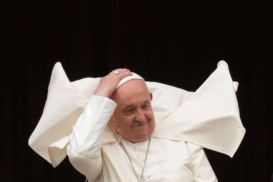 Pope Francis prior to the 'Urbi et Orbi' blessing at the Vatican on March 31, 2024. (Credit: AP Photo.)