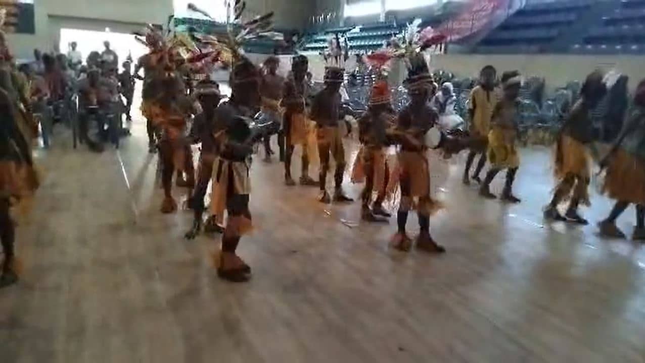 Children practice they are scheduled to give Pope Francis on Sept. 7 in Port Moresby, Papaua New Guinea. (Credit: Sister Angela Periyanayagam.)