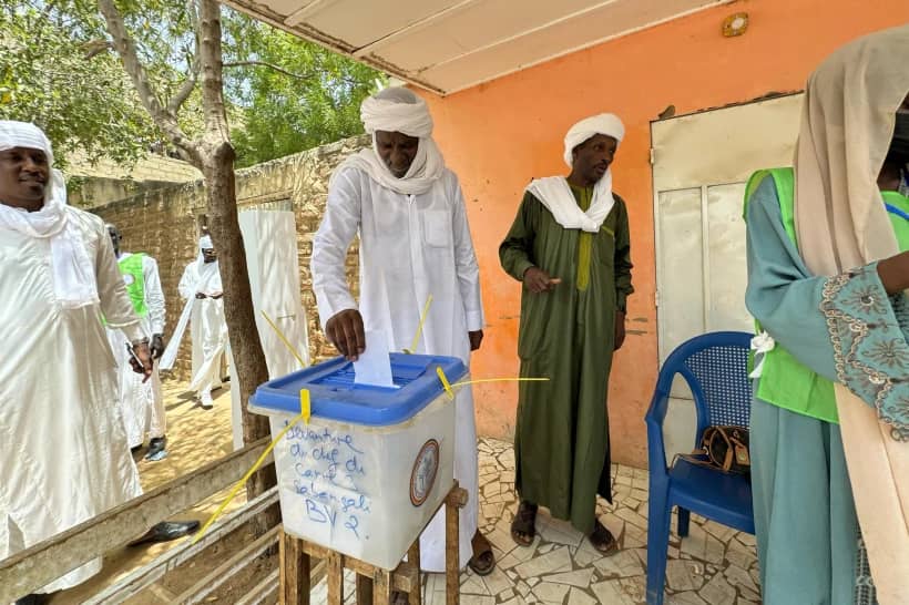 Chadians vote in N’djamena, Chad, on May 6, 2024. (Credit: Mouta/AP.)