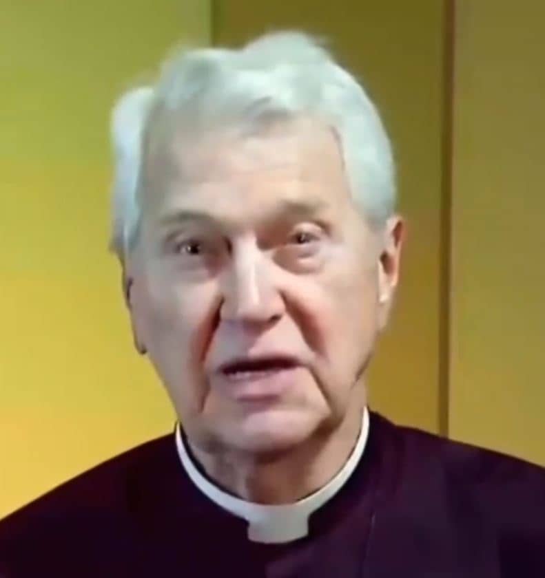 Jesuit Father Edward Dougherty in a video attacking the leftwing in Brazil. (Credit: YouTube.)