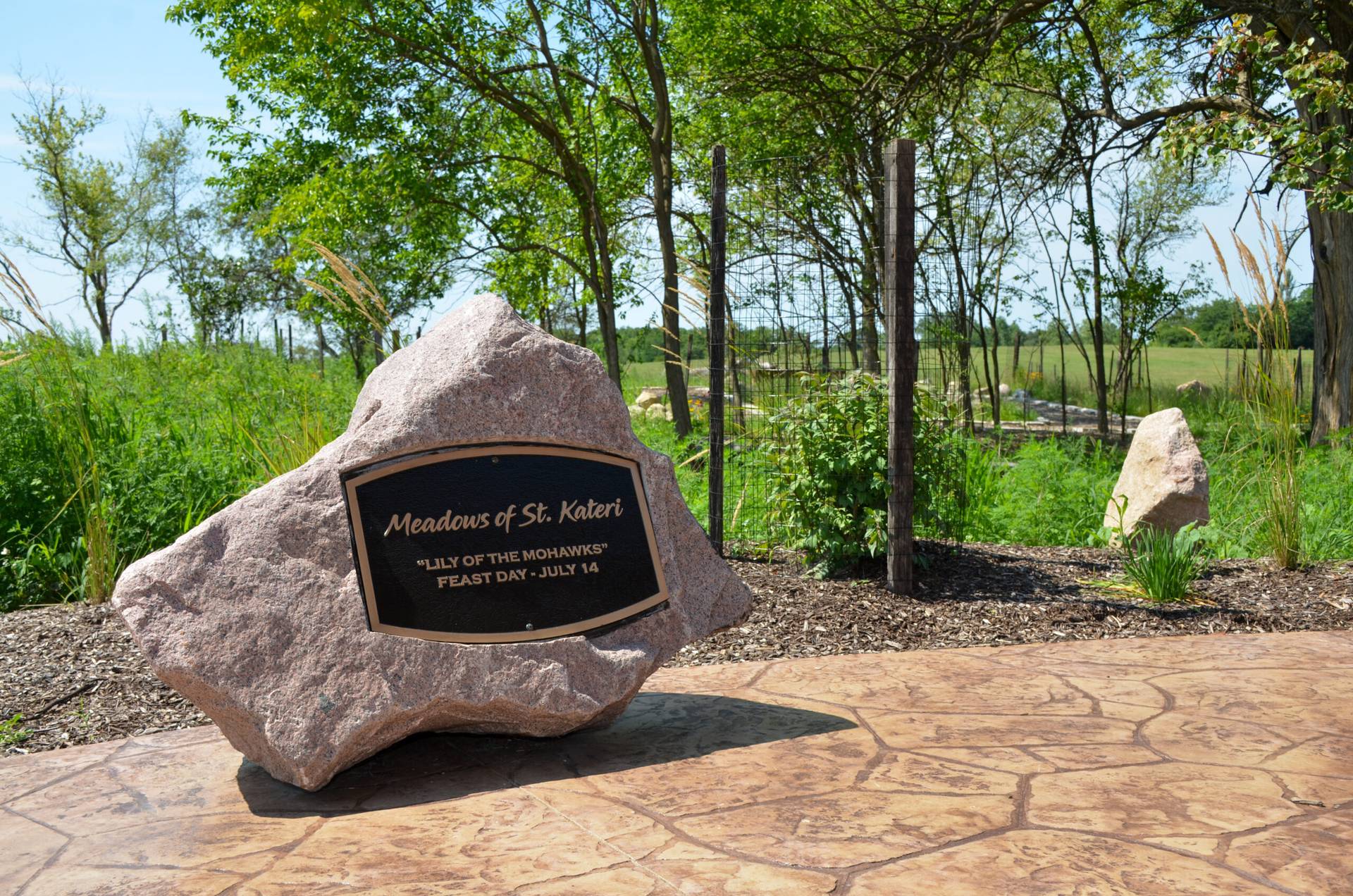 The entrance of the Meadows of St. Kateri at St. Michael the Archangel Cemetery in Palatine, Illinois. The cemetery, in the Archdiocese of Chicago, is the first to offer a natural burial option for families in Illinois (Credit: Archdiocese of Chicago.)