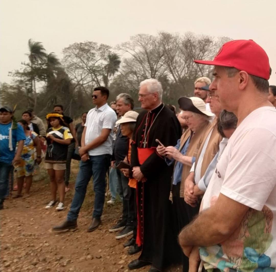 Cardinal Leonardo Steiner visit the Indigenous territory named Nhanderu Marangatu, located in the city of Antônio João in Mato Grosso do Sul state in Brazil. (Credit: Guarani Kaiowá.)