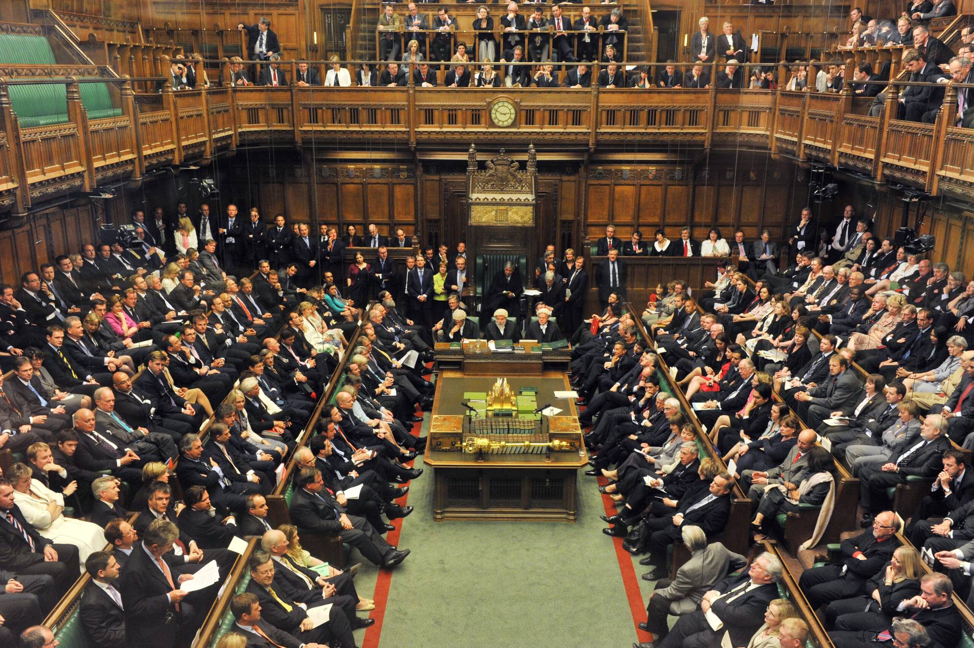 House of Lords chamber in the Palace of Westminster in London, England. (Credit: UK Government.)