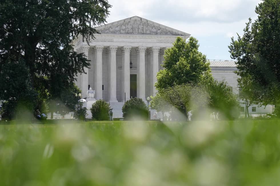 The U.S Supreme Court is viewed from the lawn of the U.S. Capitol, June 20, 2024, in Washington. (Credit: Mariam Zuhaib/AP.)