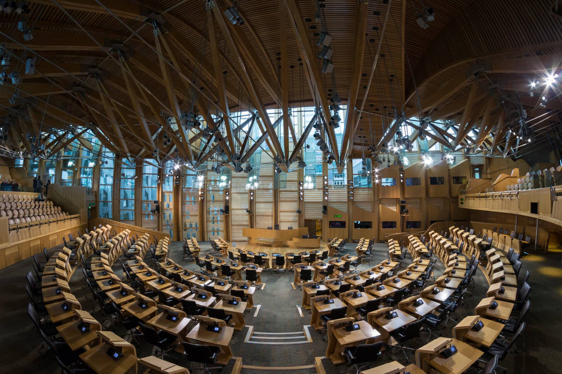 Scottish Parliament debating chamber. (Credit: Wikimedia.)