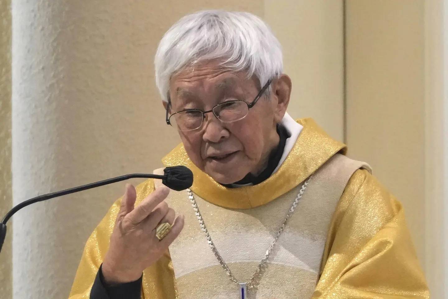 Catholic Cardinal Joseph Zen, attends a Mass at the Holy Cross Church in Hong Kong on May 24, 2022. (Credit: Kin Cheung/AP.)