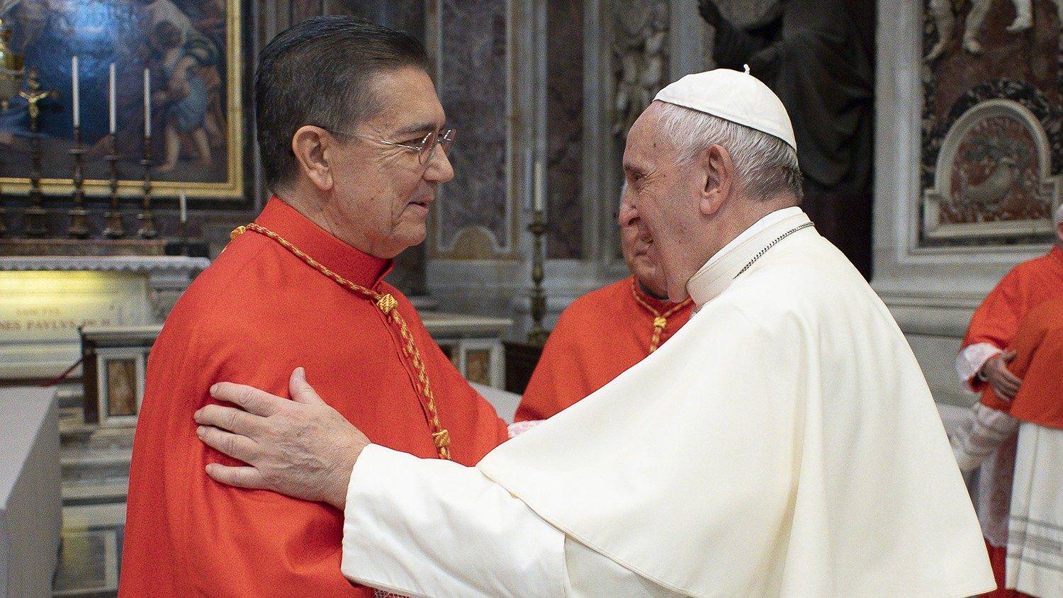 Pope Francis and Cardinal Miguel Angel Ayuso Guixot. (Credit: Vatican Media.)