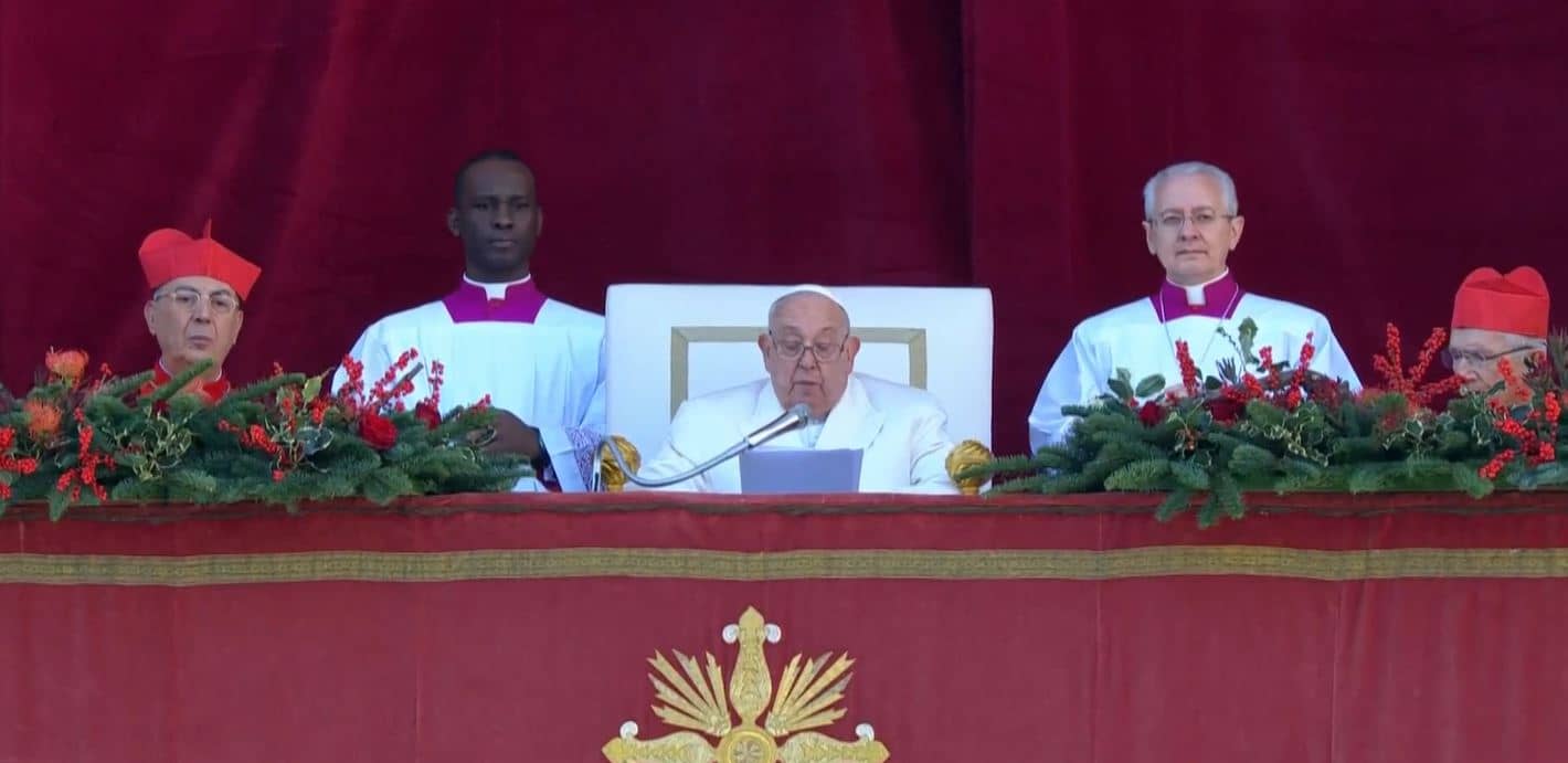 Pope Francis delivers the Urbi et Orbi address at the Vatican on Dec. 25, 2024. (Credit: Vatican Media.)