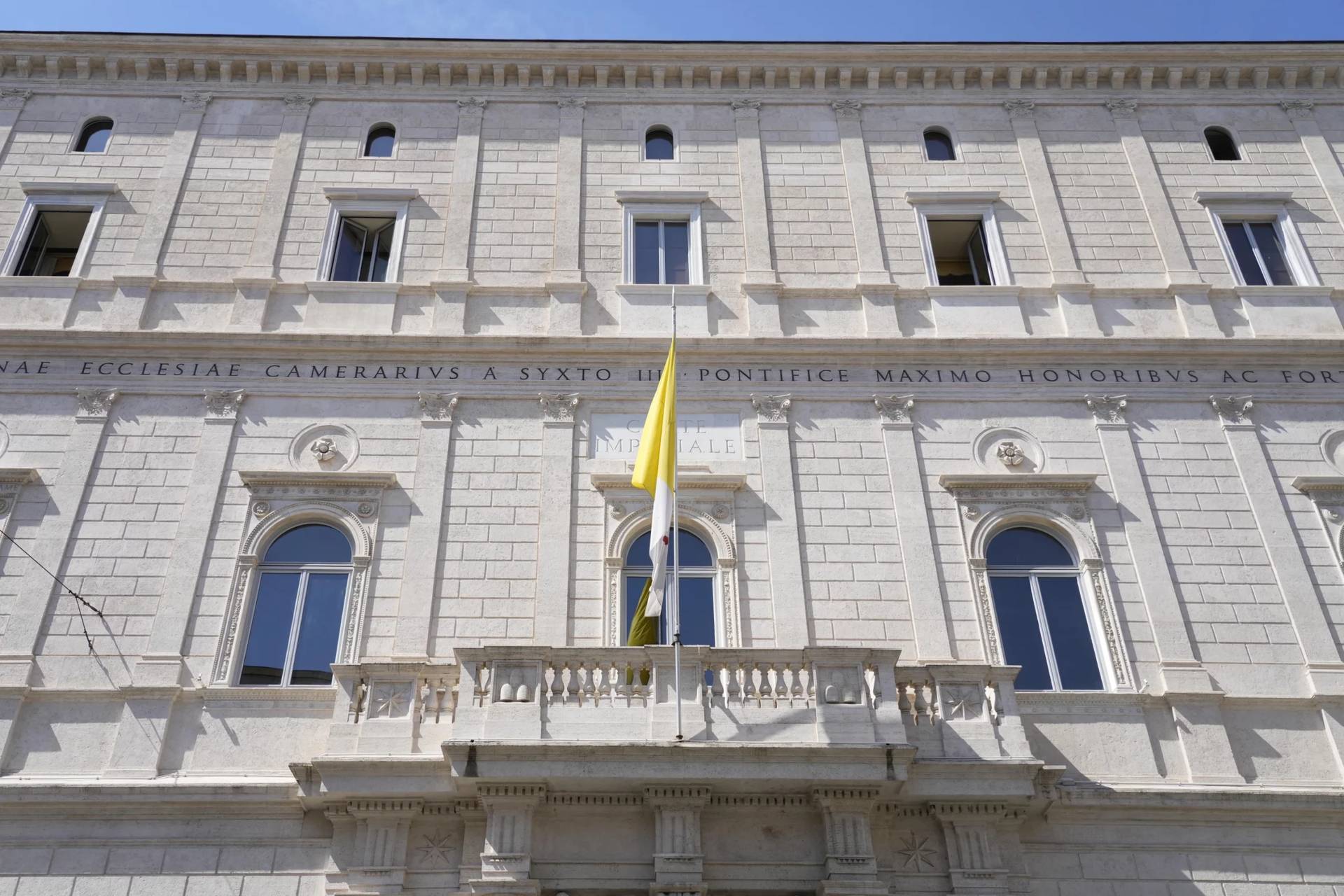 A general view of Palazzo della Cancelleria, a renaissance building in the center of Rome that holds the Vatican Supreme Court, on Tuesday, Sept. 12, 2023. (Credit: Gregorio Borgia/AP.)