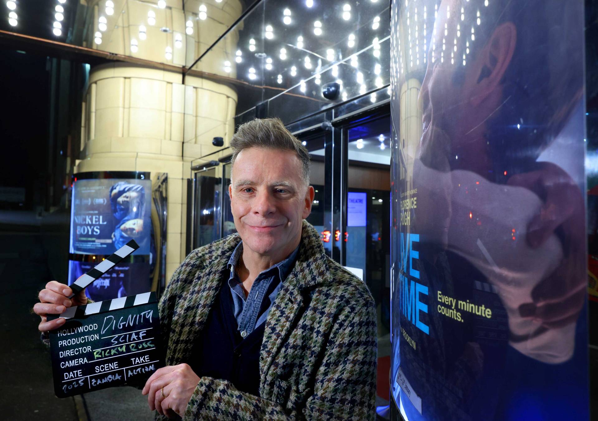 Ricky Ross of Deacon Blue opens the film "Dignity" in Glasgow, Scotland, on Jan. 17, 2025. (Credit: SCIAF.)