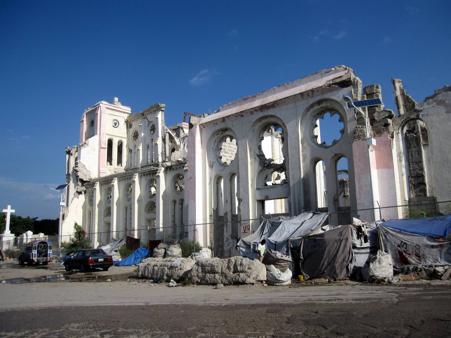 Notre Dame Catholic Cathedral, Port-au-Prince, Haiti, after 2010 earthquake. (Credit: Stefan Krasowski/Wikimedia.)
