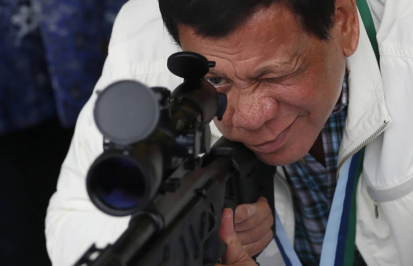 President Rodrigo Duterte of the Philippines at Clark Airbase in the north of the country on June 28, 2017. (Credit: Bullit Marquez/AP.)