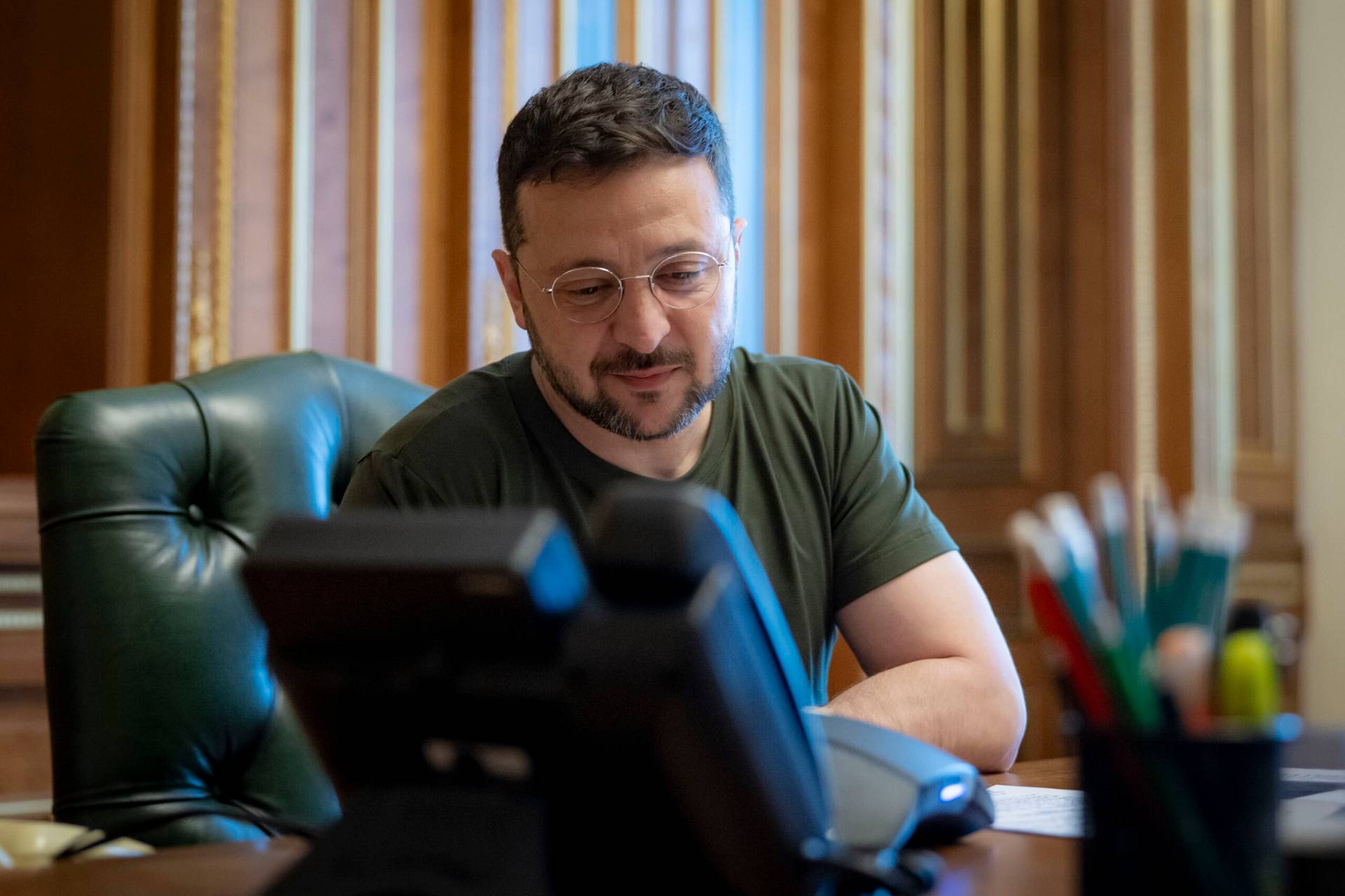 Ukrainian President Volodymyr Zelenskyy speaks to Pope Leo XIV in a photo posted on X. (Credit: President Volodymyr Zelenskyy.)