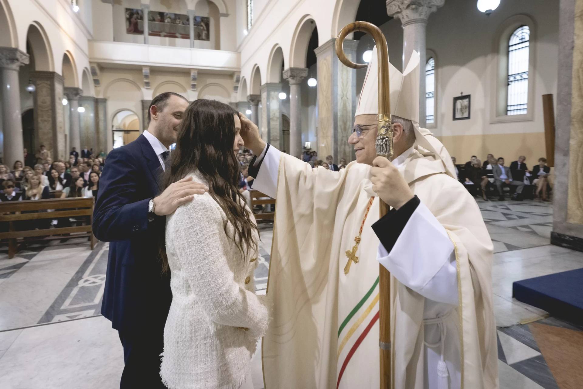 Cardinal Robert Francis Prevost — now Pope Leo XIV — confirmed the Marymount International School 9th graders, usually 14 or 15 years old, in a Mass on May 11, 2024. (Credit: Marymount International School via AP.)