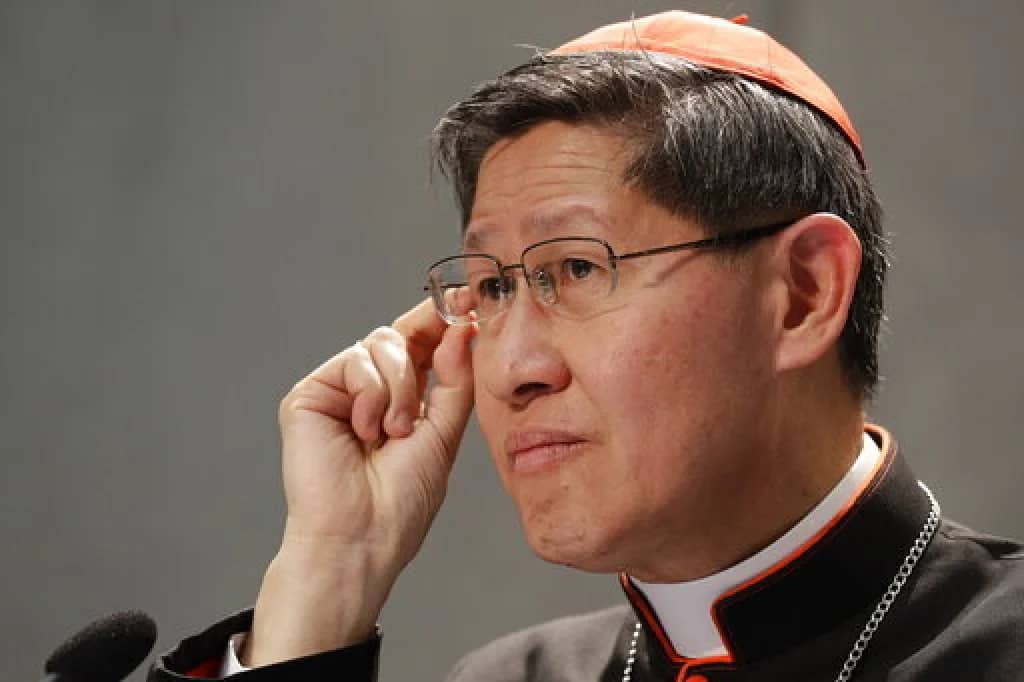 Cardinal Luis Antonio Tagle in the Vatican press office on Sept. 27, 2017. (Credit: Andrew Medechini/AP.)