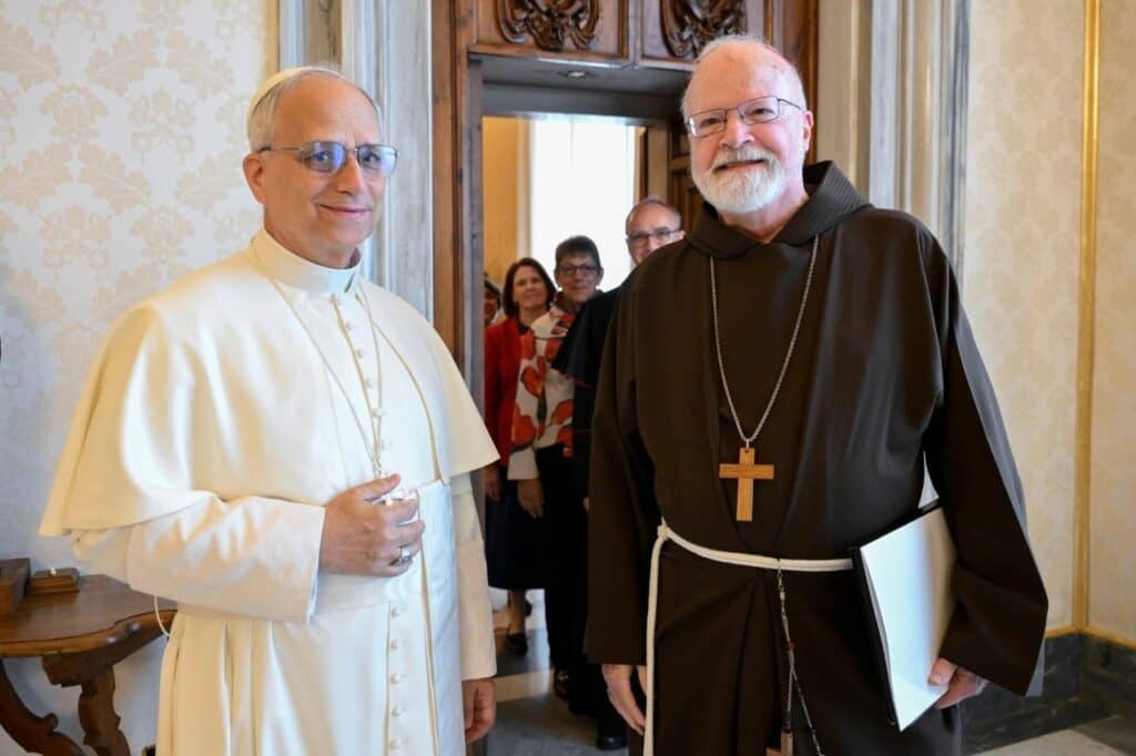 Pope Leo XIV with Cardinal Seán O’Malley, the head of the Pontifical Council for the Protection of Minors, at the Vatican on June 5, 2025. (Credit: Vatican Media.)