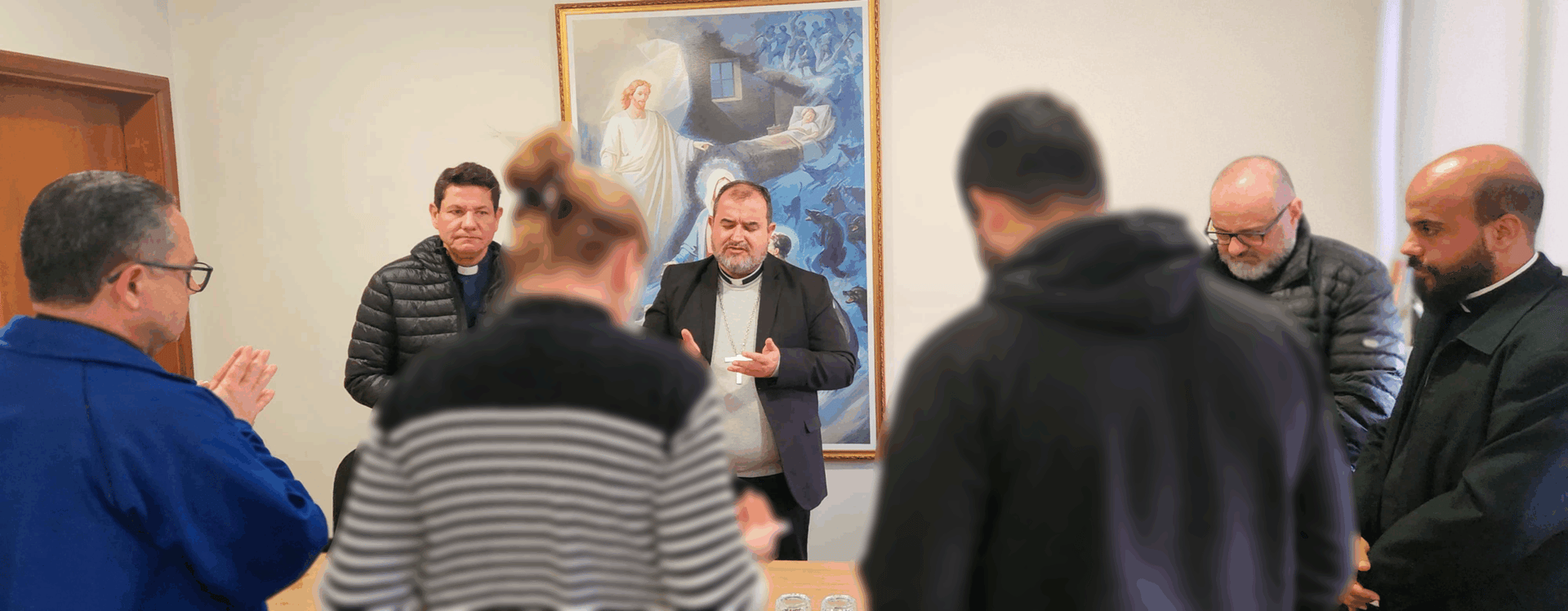 Bishop Arnaldo Carvalheiro Neto of Jundiaí, Brazil, meets with the parents of a child attacked in the church of Nossa Senhora do Desterro (Our Lady of Exile). The meeting took place on June 24, 2025. (Credit: Diocese of Jundiaí.)