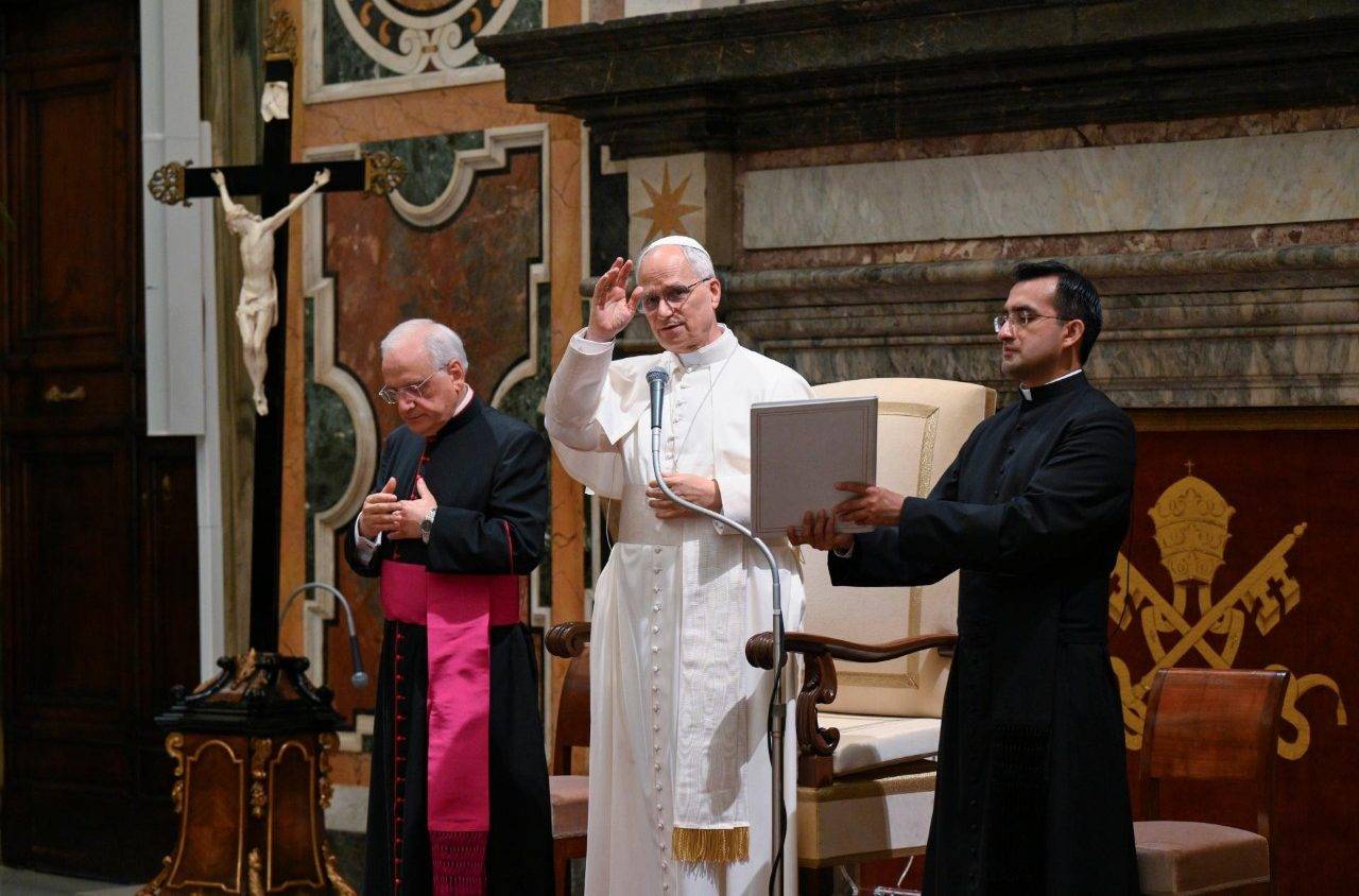 Pope Leo blesses representatives of the Reunion of Aid Agencies for the Oriental Churches (ROACO) on June 26, 2025 (Credit: Vatican Media.)