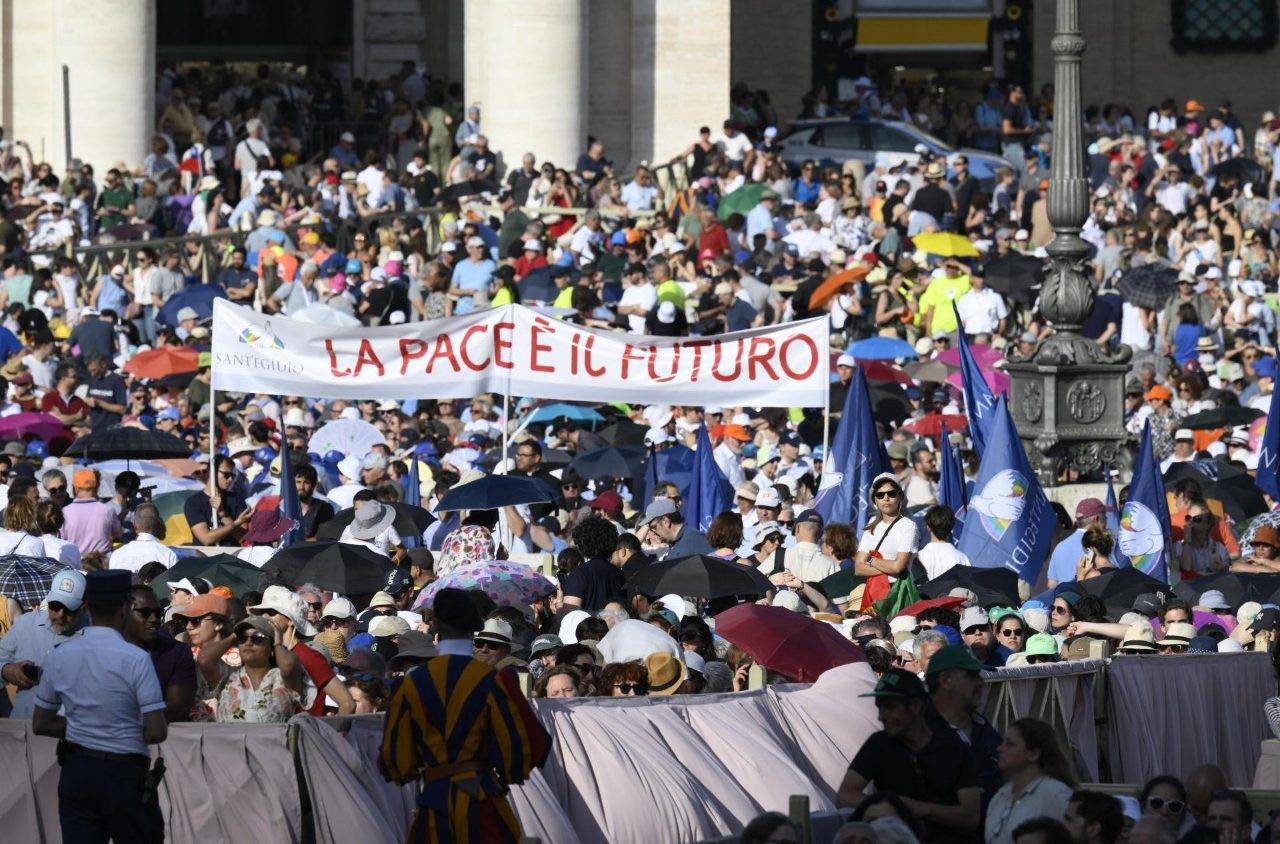 Pilgrims gather in Saint Peter's Square on June 7, 2025. (Credit: Vatican Media.)