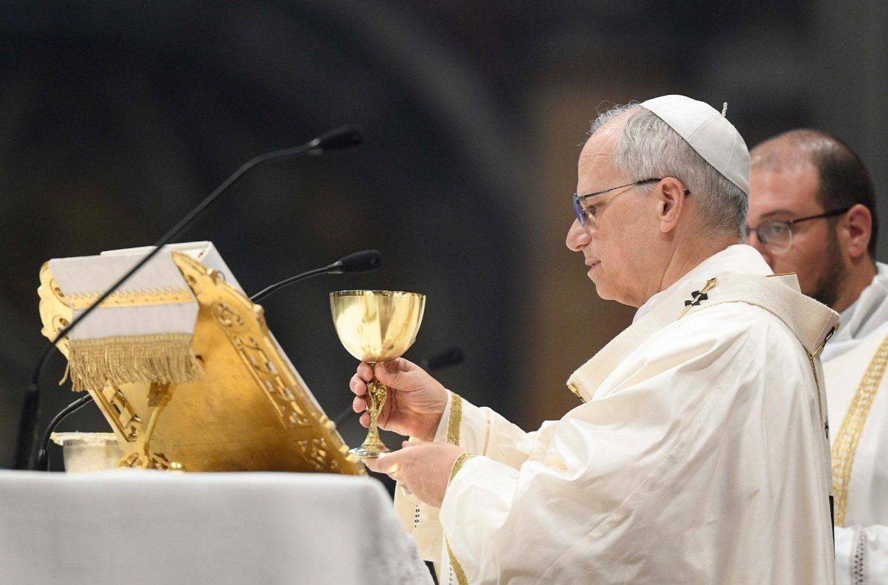Pope Leo XIV presiding over Mass in St. Peter's Basilica in the Vatican on June 15, 2025. (Credit: Vatican Media.)