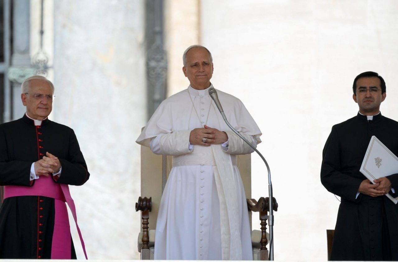 Pope Leo XIV reflects on the paralytic man being healed in the Gospel of St. John in St. Peter's Square at the Vatican on June 18, 2025. (Credit: Vatican Media.)