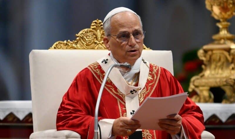 Pope Leo XIV gives his homily at the Mass for the Solemnity of Sts. Peter and Paul in the Vatican on June 29, 2025. (Credit: Vatican Media.)