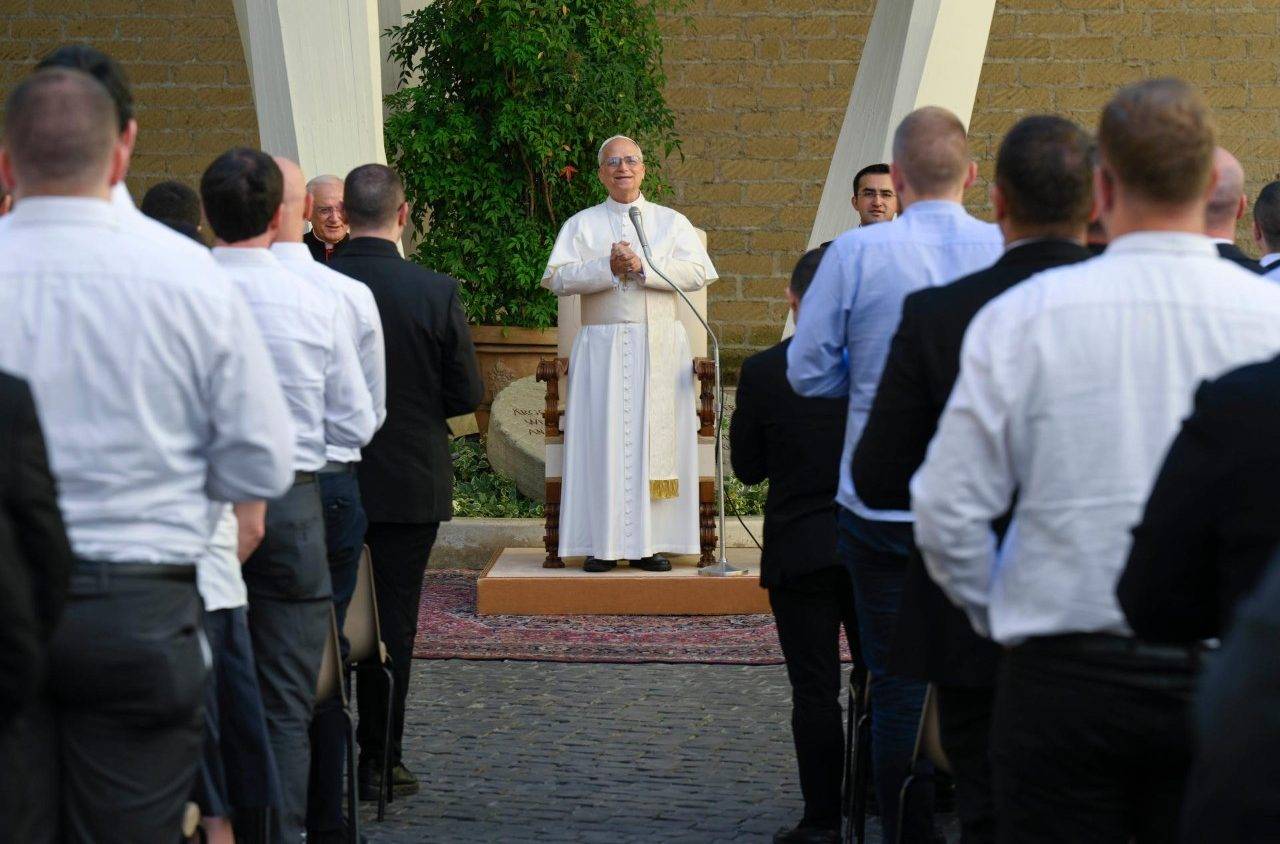 Pope Leo receives seminarians of the Dioceses of Triveneto on June 25, 2025. (Credit: Vatican Media.)