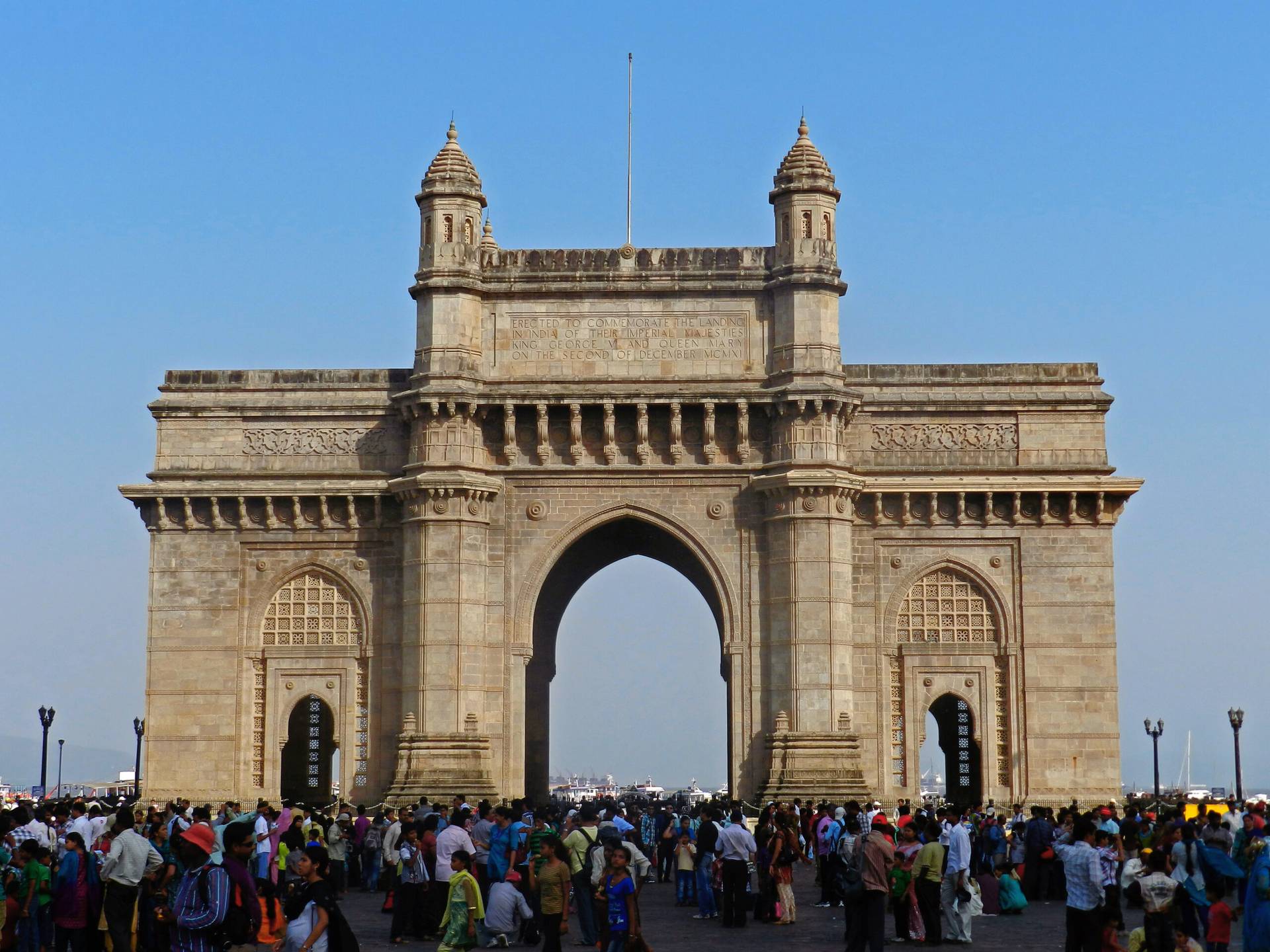 The Gateway of India is an arch-monument completed in 1924 on the waterfront of Mumbai, India. (Credit: Wikimedia.)