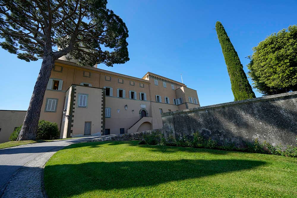 A view of the Papal Palace in Castel Gandolfo, around 15 miles southeast of Rome May 29, 2021. (Credit: Andrew Medichini/AP.)