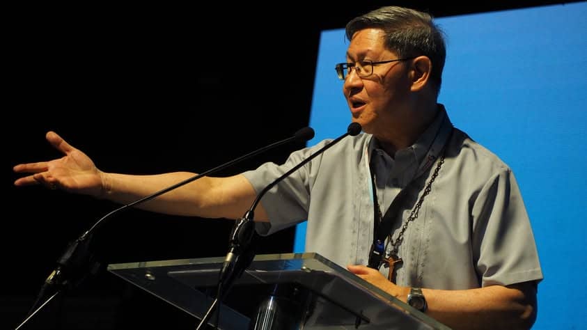 Cardinal Luis Antonio Tagle, pro-prefect of the Dicastery for Evangelization, speaks at the Serviam Servant Leadership Conference in the Philippines, July 12, 2025. (Credit: Serviam Catholic Community Foundation Incorporated.)