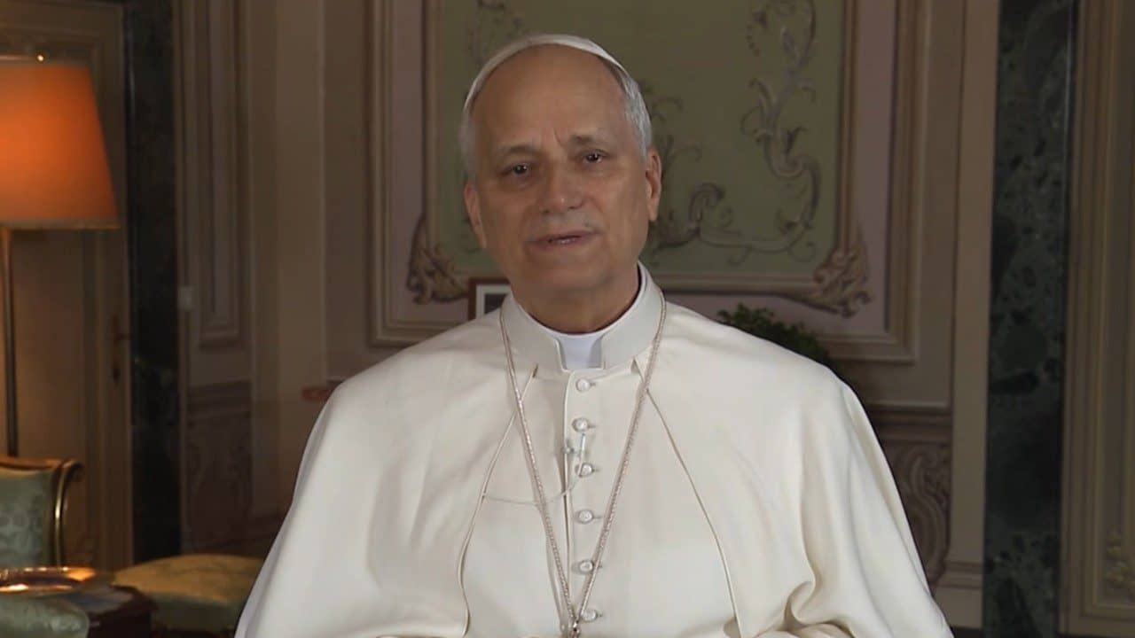 An image of Pope Leo XIV in a video message released on July 15, 2025. (Credit: Vatican Media.)