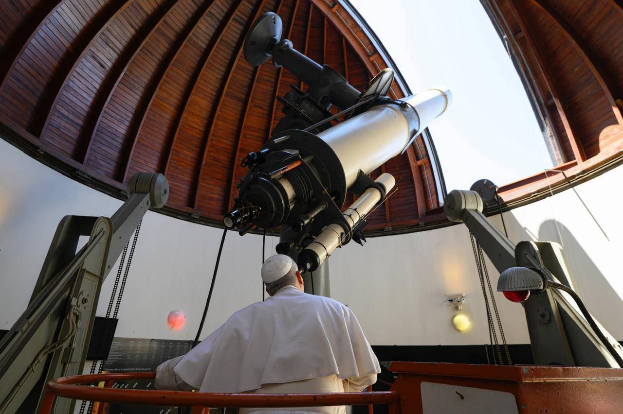 Pope Leo XIV at the Vatican Observatory in Castel Gandolfo, Italy, on July 20, 2025. (Credit: Vatican Media.)