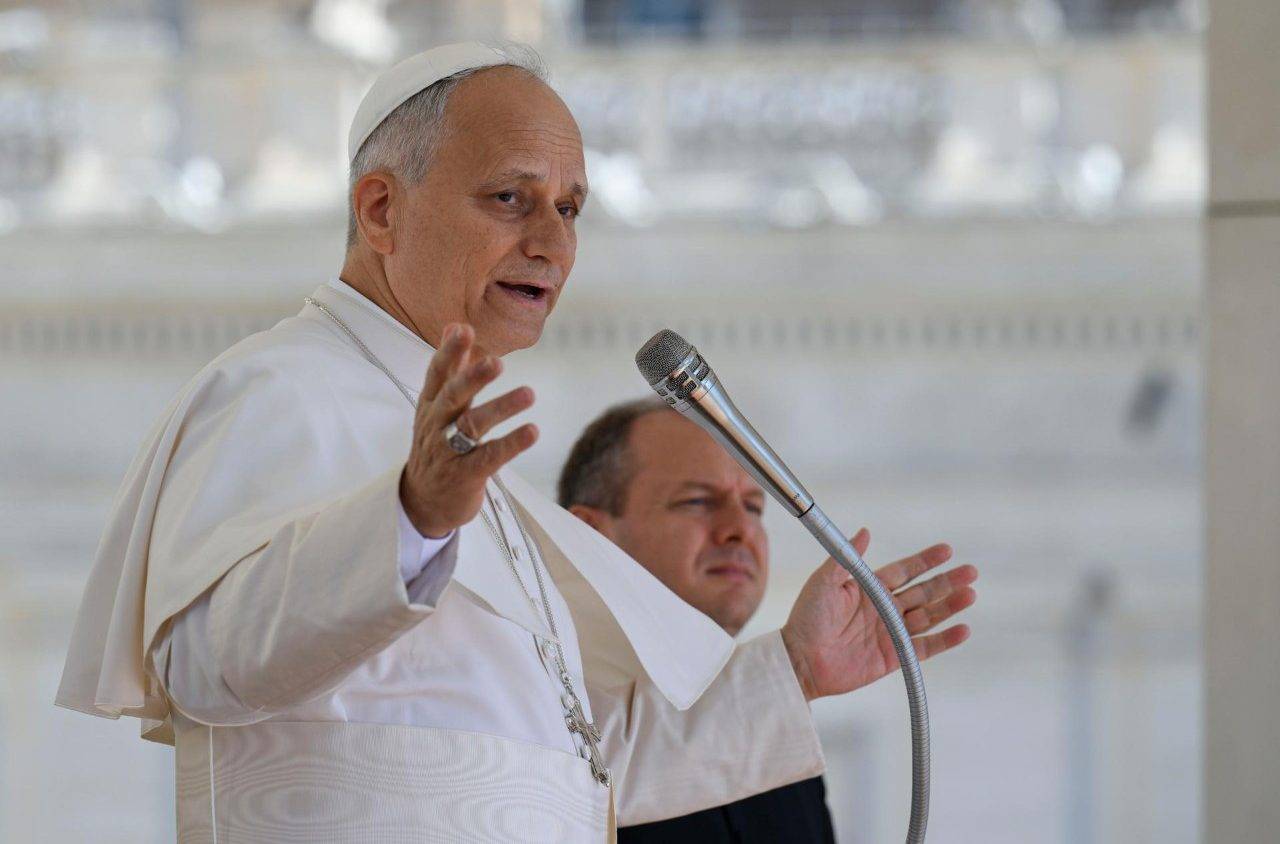 Pope Leo XIV speaks during his General Audience in St. Peter's Square at the Vatican, July 30, 2025. (Credit: Vatican Media.)
