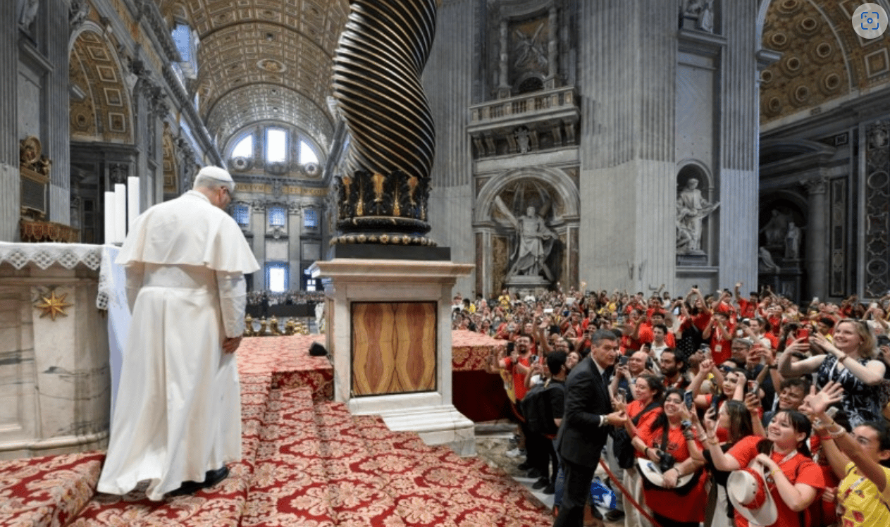 Pope Leo XIV meets with “Influencers and Digital Missionaries” at the Vatican for the 2025 Jubilee on July 29, 2025. (Credit: Vatican Media.)