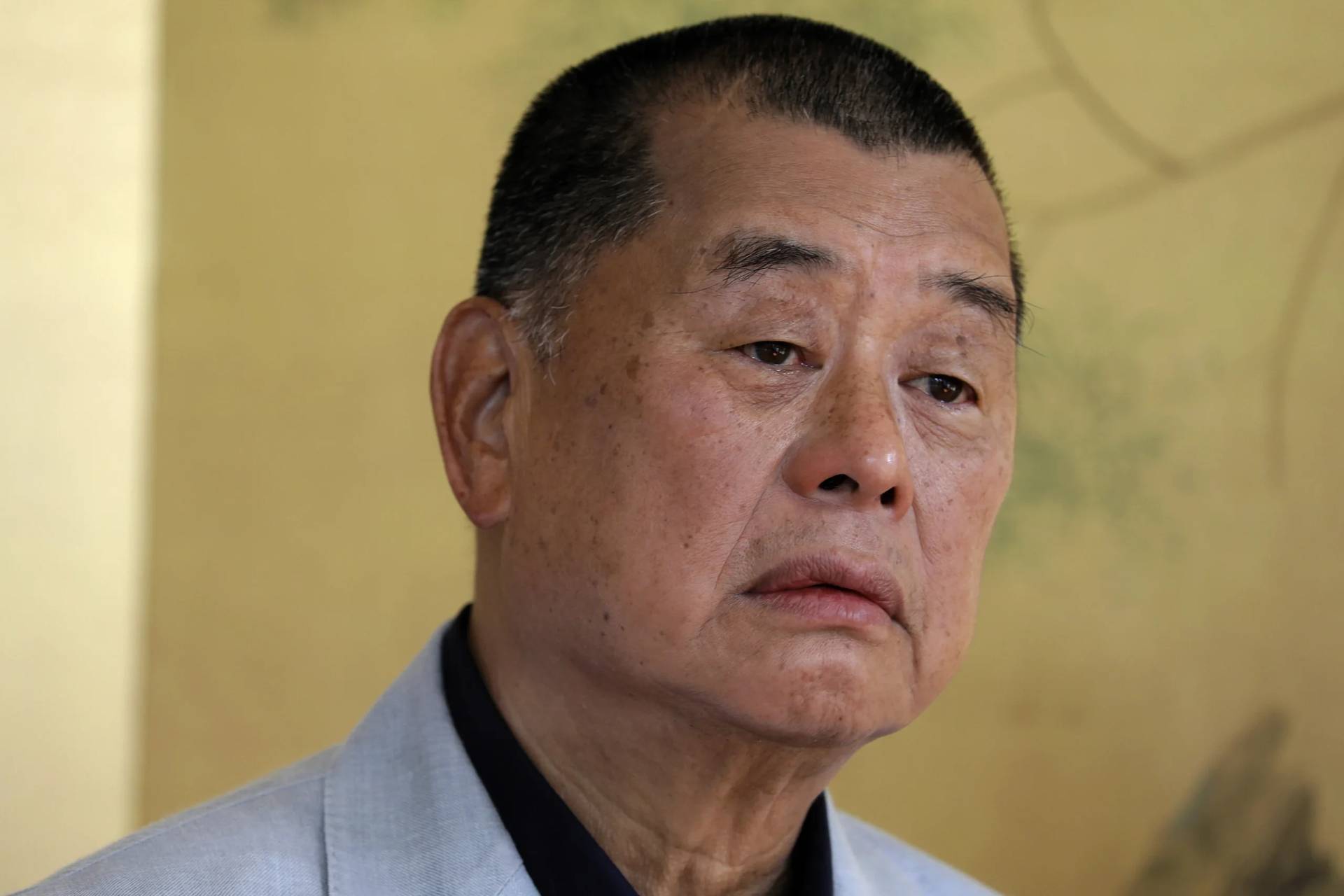 Hong Kong media tycoon Jimmy Lai in Hong Kong on July 1, 2020. (Credit: Vincent Yu/AP.)