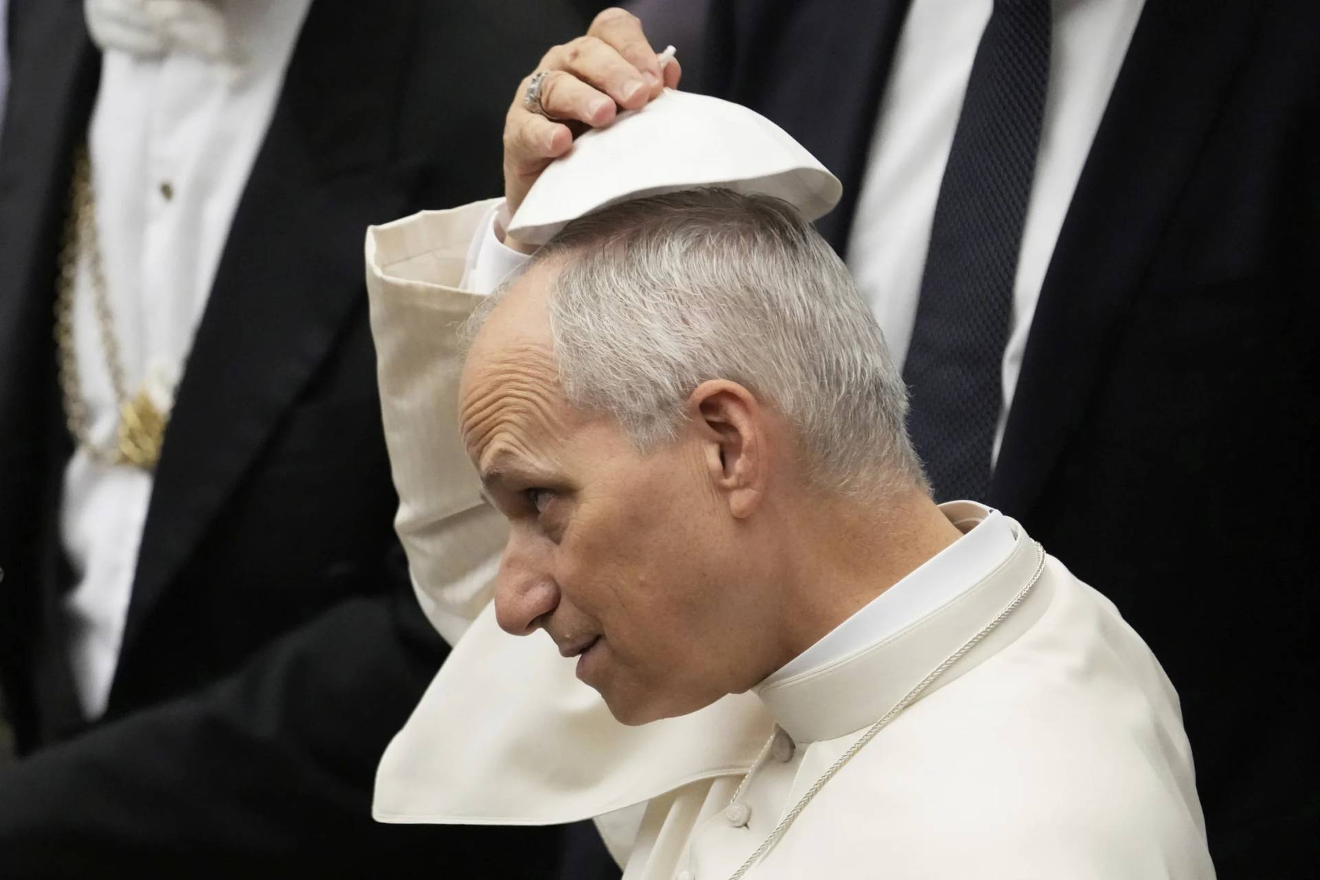 Pope Leo XIV at the general audience in the Vatican on Aug. 27, 2025. (Credit: Gregorio Borgia.)