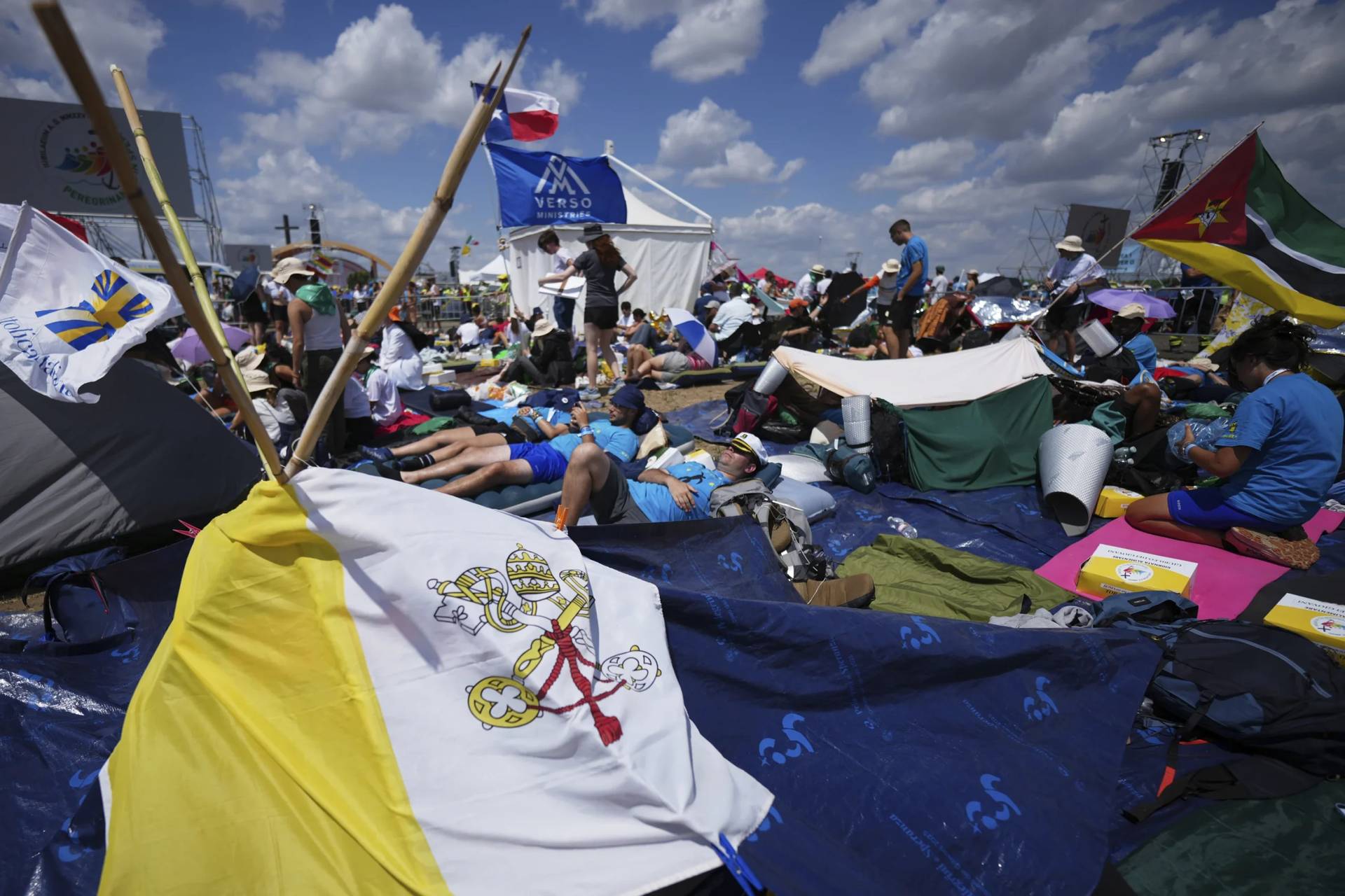 Young people participate in the Youth Jubilee at the Tor Vergata field in Rome, Italy, Aug. 2, 2025. (Credit: Andrew Medichini/AP.)