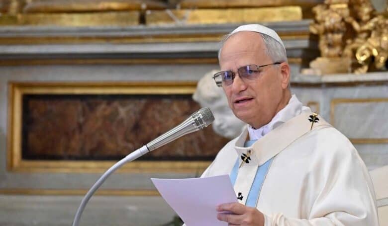 Pope Leo XIV at St. Thomas of Villanova Church in Castel Gandolfo on Aug. 15. (Credit: Vatican Media.)