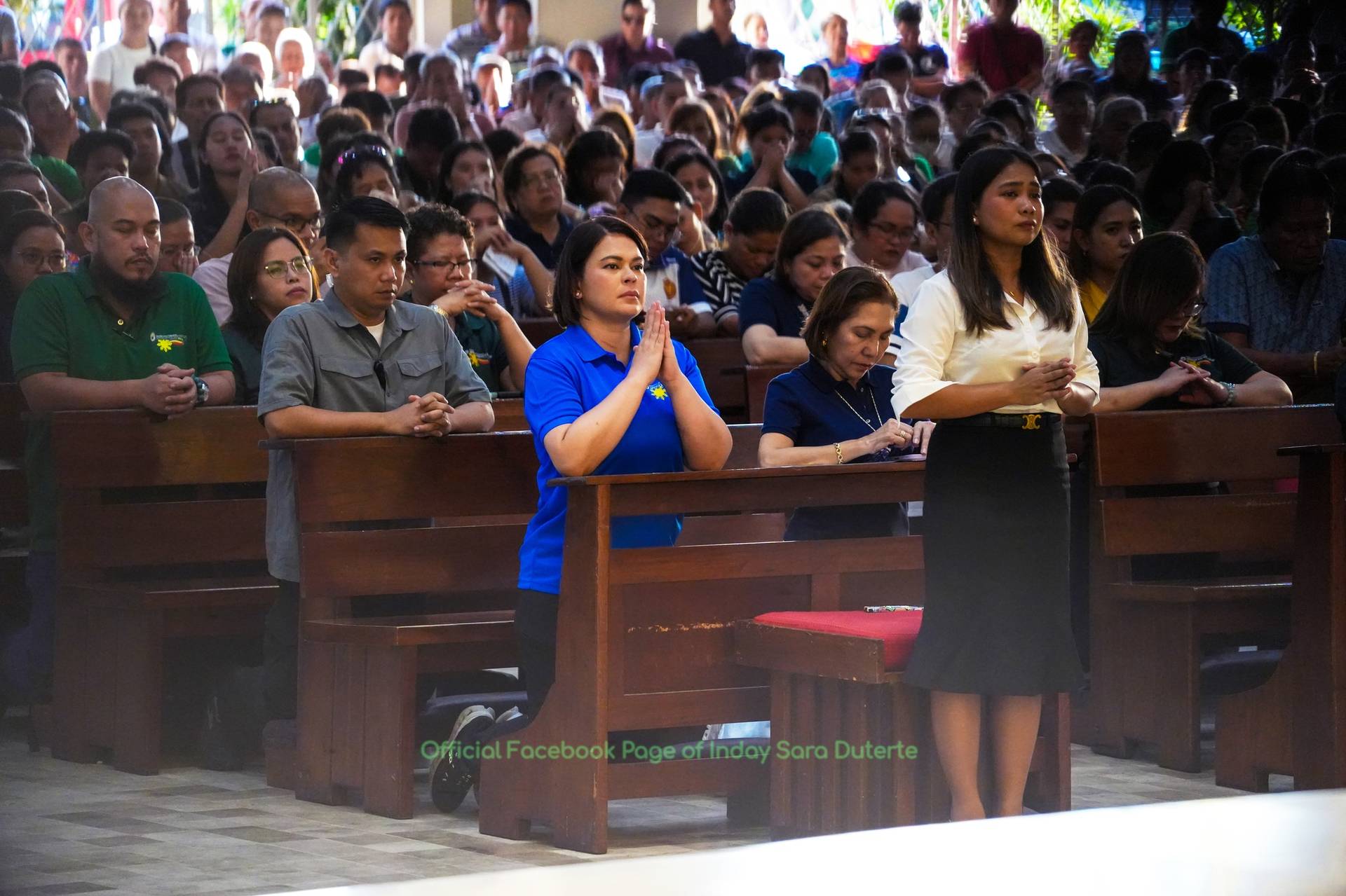 Vice President Sara Duterte attends a Mass at the San Pedro Cathedral in Davao City, her family's hometown, for the opening of the 2025 Kadayawan Festival, August 7, 2025. (Credit: Inday Sara Duterte/Facebook.)