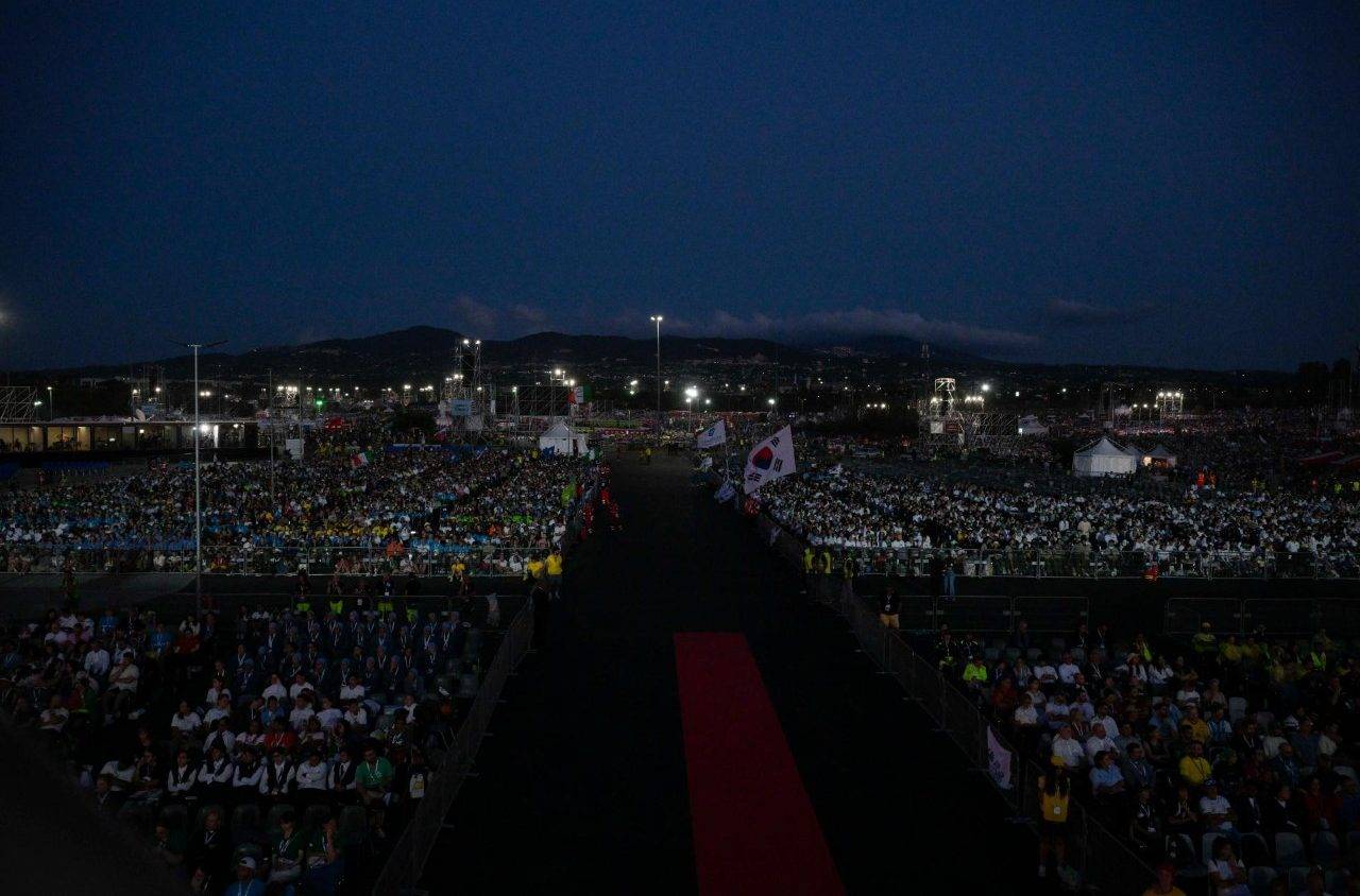 An estimated one million pilgrims came to Tor Vergata for the vigil in Rome on the evening of Aug. 2, 2025. (Credit: Vatican Media.)