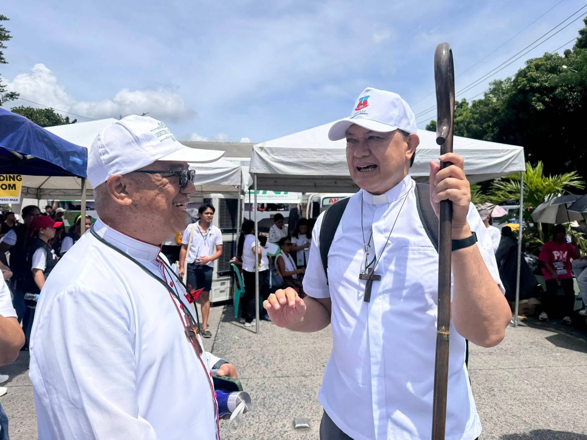 Cardinal Pablo Virgilio David (right) joins the Trillion Peso March against corruption in Quezon City, Philippines, September 21, 2025. (Credit: Diocese of Kalookan.)