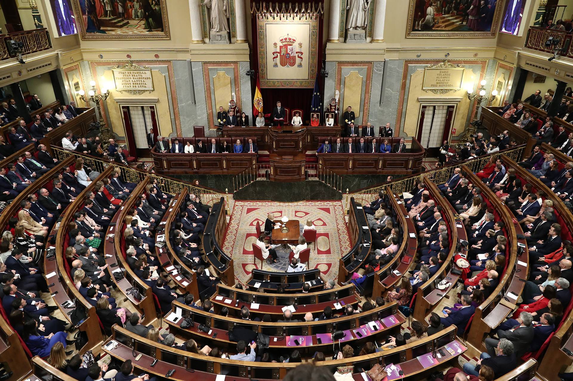 The Congress of Deputies, the lower house of the Cortes Generales, the upper house being the Senate of Spain, in Madrid. (Credit: Government of Spain via Wikimedia.)